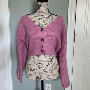 Forever 21 Pink Cropped Cardigan